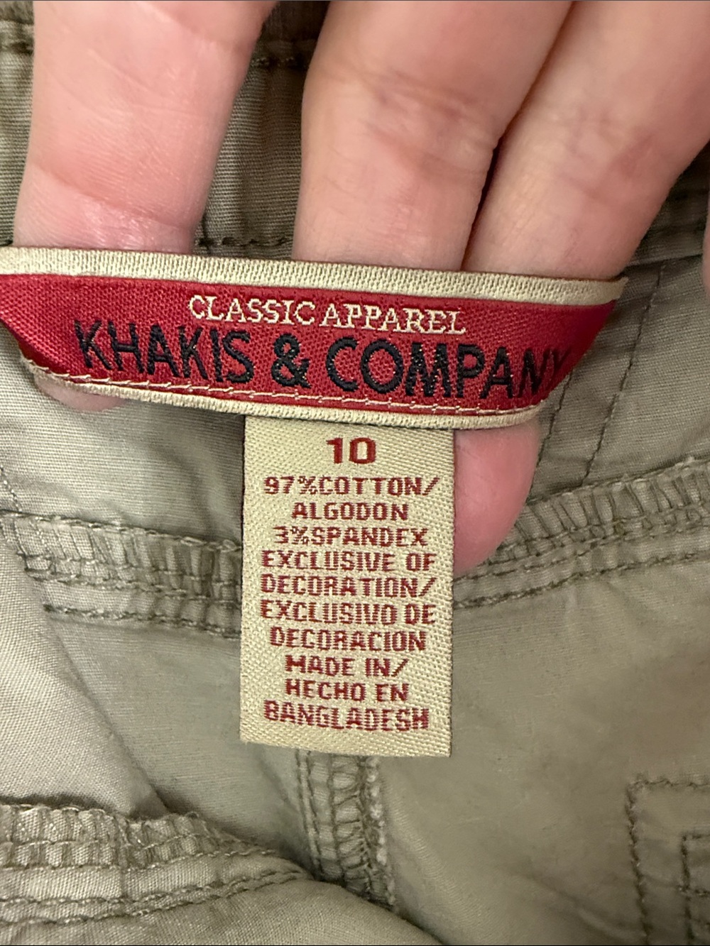 Khaki Bermuda Shorts with Turn-Cuff Hem - Picture 5 of 5